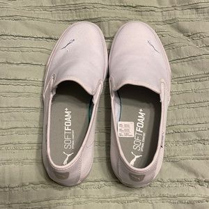 Womens Puma white loafers 7.5